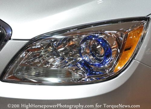 A Closer Up Of The 2012 Buick Verano S Headlight Assembly